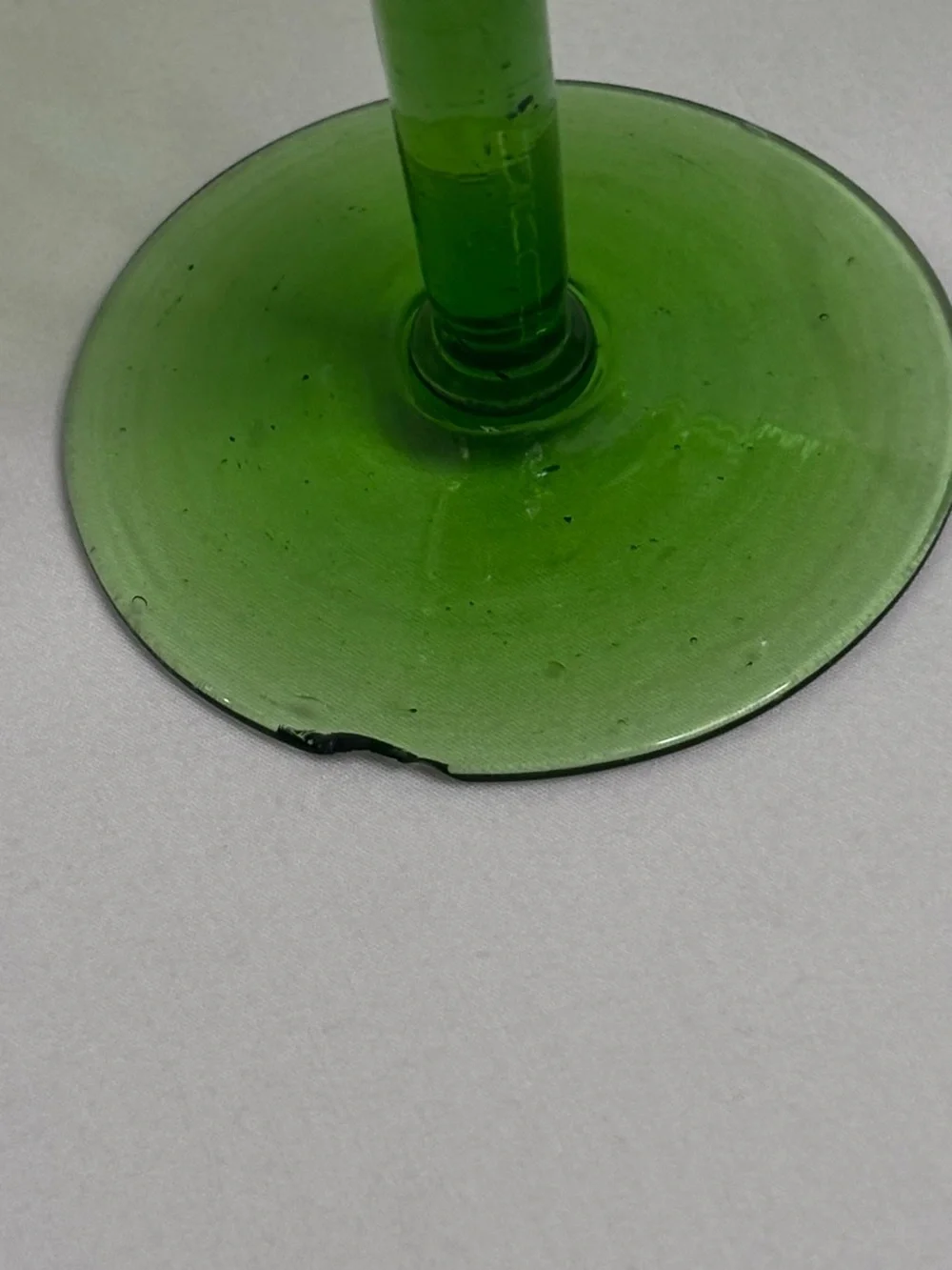 Green Stemware Wine Glasses Set of 2